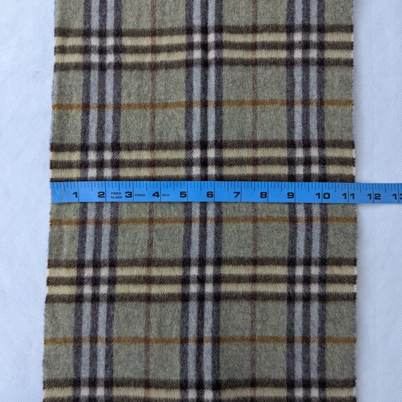 Burberrys Green Nova Check | 100% Cashmere Scarf | Made in England - Picture 9 of 9